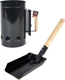 BBQ/ Barbecue Briquettes Démarreur Noir - Avec Pelle à Charbon Noir 37 Cm