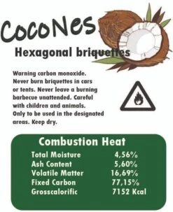 Briquettes De Noix De Coco 10 KG - Briquettes Hexagonales - Briquettes De Noix De Coco - BBQ -Grill Feu Maison 978x1200