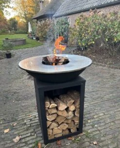 RJRoyal Living Plancha Grill BBQ Amigo Avec Couvercle Et Rangement Bois Brasero Inox Cuisine Exterieure Brasero Pour Exterieur 67x67x95cm -Grill Feu Maison 979x1200